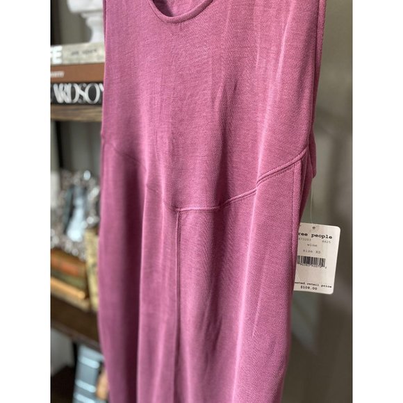Free People Back Into It Jumpsuit Wine NWT XS - Picture 6 of 9